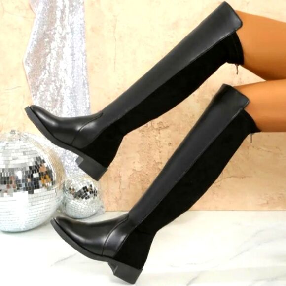 Elegant Black Over-the-Knee Boots Sz 9 - Picture 3 of 11